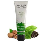 Nourish Mantra Green Tea Tatva Face Wash | With Green Tea, Walnut Powder & Niacinamide| For All Skin Types | 2-in-1 Exfoliator & Face Cleanser | Paraben & SLSSLES Free - 100 ml