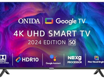 ONIDA 125 cm (50 inch) Nexg Series 4K Ultra HD LED Smart Google TV 50UIG (Black)