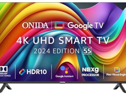 ONIDA 139 cm (55 inch) Nexg Series 4K Ultra HD LED Smart Google TV 55UIG (Black)