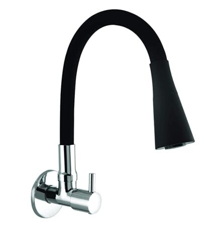 Ornex Kitchen Sink Tap with Flexible Neck, Dual Flow Black Color and 2 Functions (7 Year Warranty)