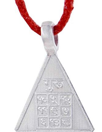 PANDIT NM SHRIMALI Energised Pure Silver Guru Yantra Pendant/Locket/Kavach for Men Women Unisex, Triangle 2.5-3gm
