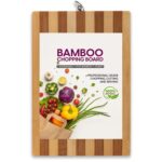 Permil Natural Bamboo Wood Chopping Board for Kitchen Multipurpose use Vegetables, Fruit, Fish, Cheese, Meat, Bread Cutting Board BPA Free, Eco-Friendly, Anti-Microbial Non-Slip Wooden Chopping Board