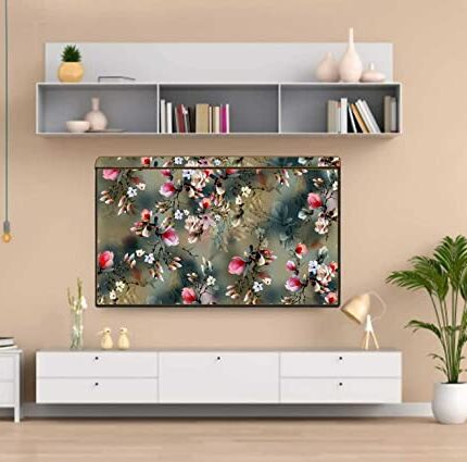 Plastic Wacky Pvc Dustproof, Waterproof Printed Led Tv Cover With Transparent Polythene Layer Compatible For 50 Inches Sony, Mi, Kodak Led Tv (Multicolor)