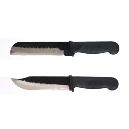 Poly-Guard Premium Kitchen Knives Set of 2 | Iron Knife| cabon Steel | Kitchen Knife Used for Vegetable, Meat Fish Cutting Chaku Knife (Black) (Medium)