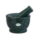 Primed Green Marble Granite Imam Dasta 5 Inch | Okhli Musal | Mortar and Pestle Set | Kharal | khalbatta | Mixer and Grinder Set for Kitchen (5 Inch, Green Marble)