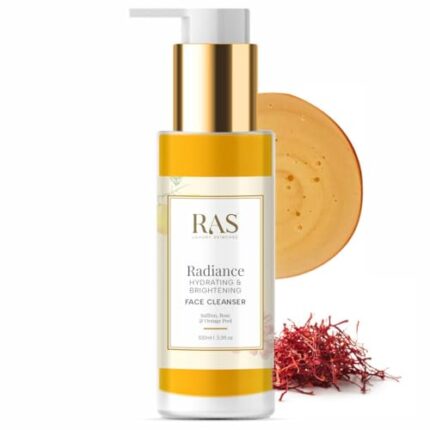 RAS Luxury Oils Radiance Hydrating & Brightening Face Wash; Enriched With Saffron, Rose & Orange Peel, Makes Skin Radiant & Supple, 3D Hydration Concept Circulates Moisture In All Skin Layers; 100ml