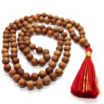 RDK Handcrafted Original White Sandalwood Mala Rosary Safed Chandan Jaapmala Wooden Knotted Japa Maala For Meditation Pooja Chanting Wearing Jewelry - 6 Mm Prayer Beads For Unisex Adult