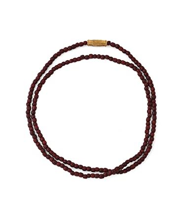 RDK Red Sandalwood (Lal Chandan) Kanthimala quality Handmade, necklace - hare krishna kanthi mala, 3 Round (Triple Layer) for Neck Wearing for Men and Women