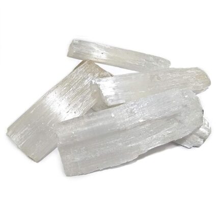 RR SHEIKH GEMS Natural Energised Original Raw Selenite Stone Rough Crystal Vastu Reiki Meditation Decorative And Many More Uses Gemstone (500 Grams)