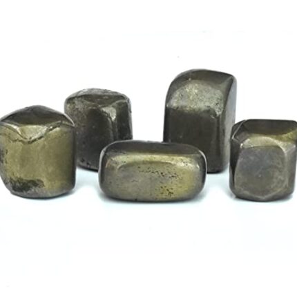 Reshamm� 100% Natural Certified Superior Golden Pyrite Crystal Healing Tumble Stone for Wealth, Negotiation Skills, Positive Mind Frame, Clear Mental Chatter Abundance Aura Protection Fengshui 5pcs