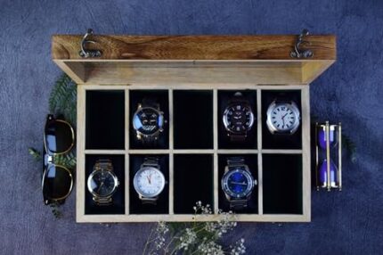 Royal Craft Expertise Watch Box For Men and Women, 10 Slot Watch Box Organizer For Men, Watch Holder For Women, Wooden Watch Box, Christmas, Anniversary, Valentine;s Day, Father's Day,