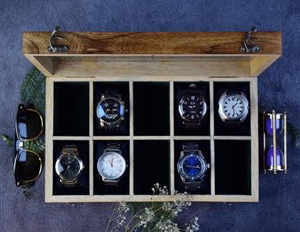 Royal Craft Expertise Watch Box For Men and Women, 10 Slot Watch Box Organizer For Men, Watch Holder For Women, Wooden Watch Box, Christmas, Anniversary, Valentine;s Day, Father's Day,