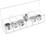 SHARMA PLASTICS Acrylic Watch Box Organizer, Watch Cases, Acrylic Watch Holder Stand Jewelry Storage Box- 6 SLOTS