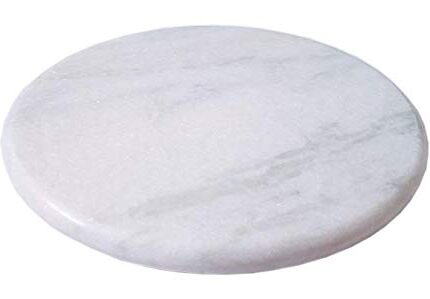 SHOPSIDEX Chakla White Marble for Kitchen for Home & Kitchen chakla roti Maker Combo Pack of 1 Chakla 10 in Marble e/Rolling Pin/Roti Maker (Single White chakla)