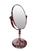 SOHAM SHREE Tabletop Double Side Shaving Makeup Vanity Mirror 360 Degree 5X Magnification Beauty Make up Cosmetic Stand for Shaving & Makeup Vanity Bedroom Bathroom Desk (Oval)(Rosegold)