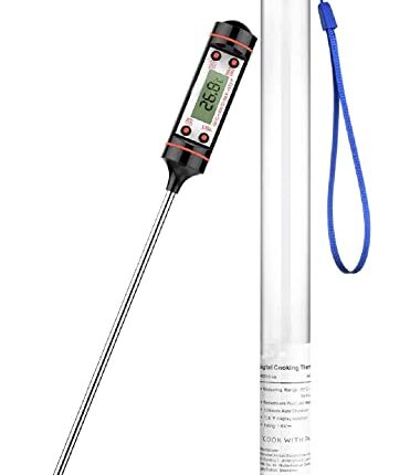 SYGA Kitchen Thermometer Digital Multi-Functional with Instant Read Cooking Thermometer With Auto Turnoff Function Digital Thermometer for All Food, Grill, BBQ and Candy - Black