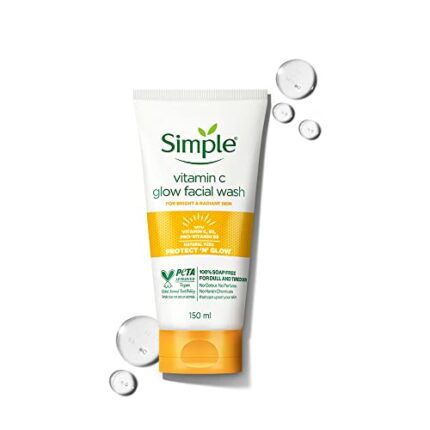 Simple Vitamin C Glow Face Wash for sensitive, dry & oily skin | 100% soap-free gentle cleanser for women & men