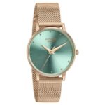 Sonata Poze Quartz Analog Green Dial Metal Strap Watch for Women-SP80017WM01