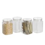 Steelo Varg Plastic Kitchen Jar Container Set Kitchen Organiser Air Tight Jar Container Set Fridge Safe US FDA Approved PET Food Grade Heavy Duty Material, BPA Free (Clear, 1500 ml, Pack of 2)