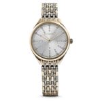 Swarovski Metal Women Attract Analog Watch, Swiss Made, Pavé, Crystal Bracelet, Gold Tone, Champagne Gold-Tone Finish, Band Color-Gold