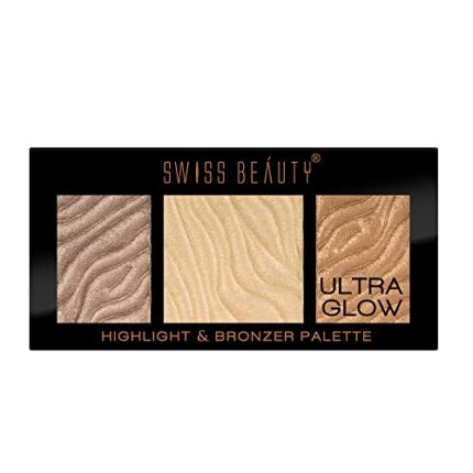 Swiss Beauty Ultraglow Highlighter & Bronzer Palette for Face Makeup | Lightweight, Easily Blendable |Shade-02, 12g|