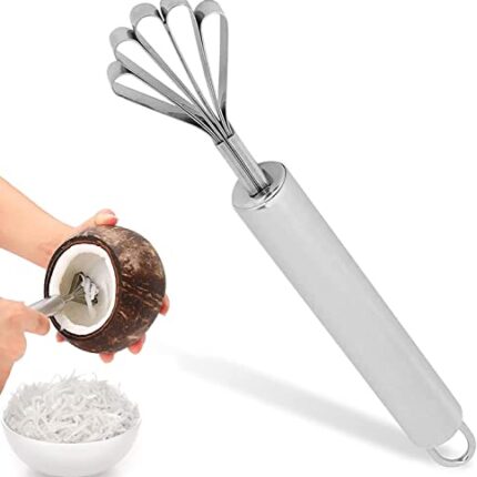 TASKHOUSE Stainless Steel Coconut Meat Slicer Scraper Fish Scales Removal Scraper Fruit Vegetable Grater Kitchen Peeler Tool Multi Purpose Grater Pack of 1