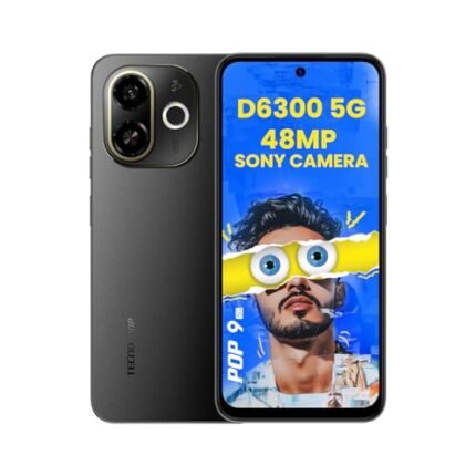 TECNO POP 9 5G (Midnight Shadow, 4GB+64GB) | Segment's 1st 48MP Sony AI Camera | Segment's 1st 5G with NFC | D6300 5G Processor | 4+ Year Lag Free Fluency | 5000 mAh Battery | IR Remote | Dolby Atmos