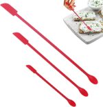 TGOPIT Mini Makeup Spatula - Small Silicone Makeup Spatula Last Drop Spatula Bottle Scraper Spatula Lotion Spatula for Girls and Women Mini Jar Scraper Set Beauty Spatula (Red)