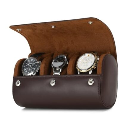 THE CASE PU Leather Premium Smart Watch Case for Men & Women For 3 Slots Watch Roll Organizer