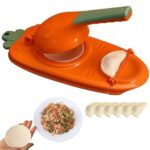 Tekcool 2 in 1 Dumpling Maker Ghughra Momos Maker Machine, Skin Press Mould for Gujiya Ghughra Mould Machine, Kitchen Dumpling Making Tool with Dumpling Puri Maker (Assorted Color, Design 2)