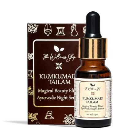 The Wellness Shop Kumkumadi Tailam | Magical Beauty Elixir Ayurvedic Night Serum | For Bright & Radiant Skin | Reduce Fine Lines and Radiant Glow | 15ML