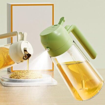 TheBought Glass Oil Sprayer And Dispenser Bottle For Kitchen,2 In 1 Olive Oil Sprayer And Dispenser,Oil Spray Bottle 500Ml For Cooking,Kitchen,Bbq, Air Fryer, Salad, Frying, Baking Oil Spray Bottle