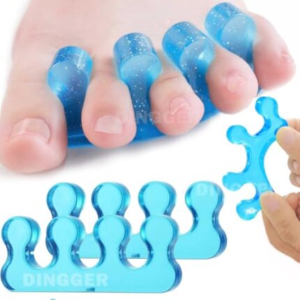 Toe Separators Pedicure,Pedicure Toe Separators, Repeatable Washable Toenail Dividers,Toe Separators for Nail Polish Application. (Blue, 2Pcs)