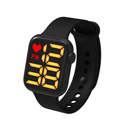 Trendy and Stylish Digital Dial LED Display Smart Design Kids Watch for Boys & Girls (Smartwatch-01-Black)