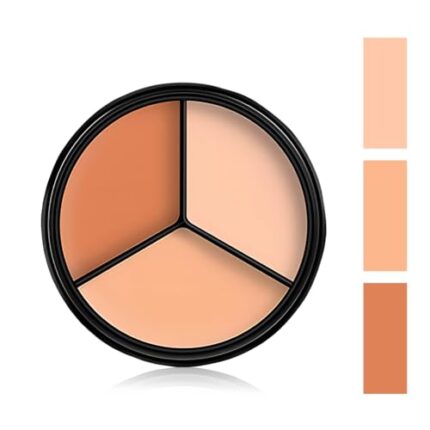 Tri Color Concealer Palette, Moisturizing & Waterproof Long-Lasting Matte Conceal Cream, Skin For Dark Circles, 3 In 1 Full Cover Concealer Makeup Palette Cream (Dark Tone) 50G, All