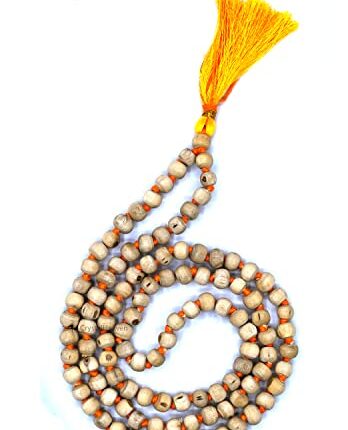 Tulsi Mala 108 Beads Original for Neck Women, Japa Chanting Meditation - Vrindavan Tulsi Japa Mala (Super)