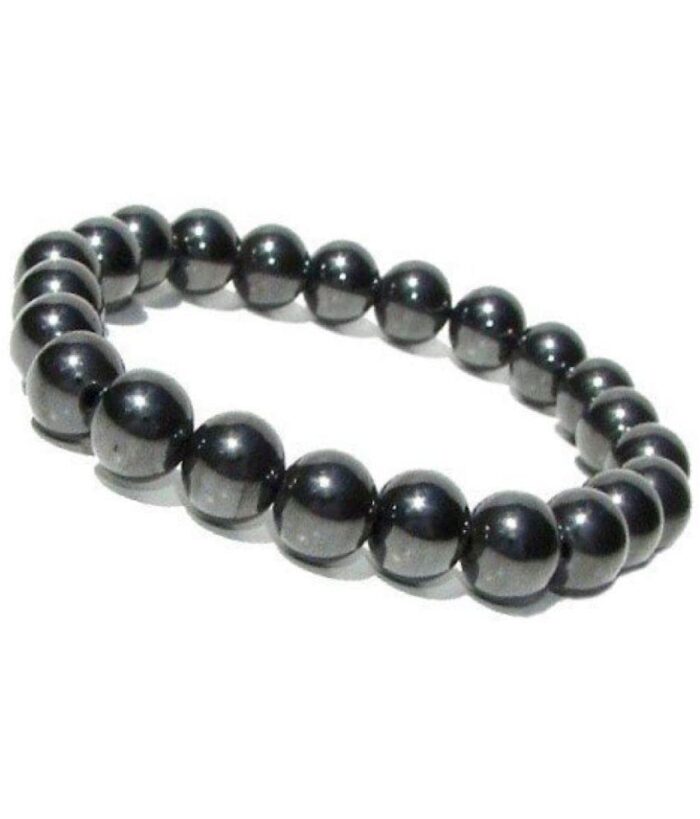 UROOH Hematite 8Mm Ball Bead Magnetic Therapy Magnet Stone Bracelet Relieve Arthritis Headache Stress Relieving Magnet Bracelet Jewelry Anxiety Relief For Unisex Adult