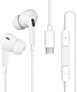 USB C Woofer, Type C Earbuds Compatible for iPhone 15/15 Pro/ 15 Pro Max Samsung S24 Headphones with Microphone Noise Isolation Stereo Wired Earphones for Samsung Galaxy S22 S23 Ultra Pixel 7a