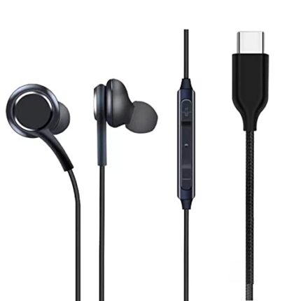 USB Type C Earphones For Samsung Galaxy S22 Ultra 5G , Samsung S 22 Ultra 5G USB Type C Earphones Wired in-Ear Earbuds with Mic for OnePlus Nord 5G 9 8T 8 7T 7 7Pro 6 6T, Noise Isolating Sports Headphones (Black, ZS10)