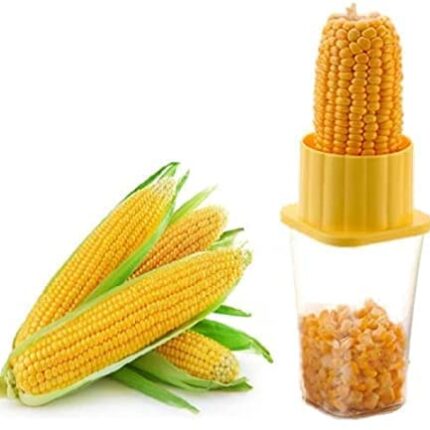VEDETIC® Plastic Corn Stripper Corn Seeds Remover Cutter Peeler with Container for Home & Kitchen (Pack of 1)