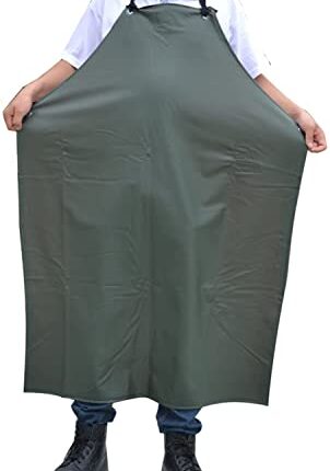 VMC Heavy Duty PVC/Nylon Water Proof Apron Kitchen Restaurant Adjustable Apron Unisex (Green)