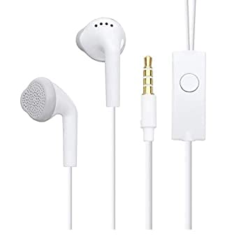 Vismay 3.5 Mm Jack Wired In Ear Earphones With Mic Compatible With Samsung Smartphones Sound & Bass (White-S1Bb)