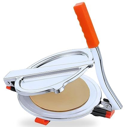 WRIZTI Stainless Steel Puri Maker Press Machine for Home and Kitchen for Making papad khakhra poori and Many More Manual Hand Press with Handle (Pack of 1)