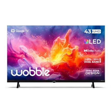 Wobble 109.22 cm (43 inches) QD Series 4K Ultra HD Smart QLED Google TV WB43GTAW9602QD (Black)