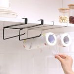 Wolpin 2-in-1 Kitchen Roll Dispenser, Kitchen Napkin Roll Holder, Kitchen Paper Towel Tissue Holder, Iron