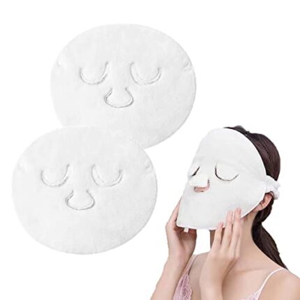 XForce Plaza 2 Pieces Reusable Face Towel Mask Cold Hot Compress Facial Steamer Towel Mask Moisturizing Beauty Skin Care Spa Towels for Facial Steamer Mask for Women Girls