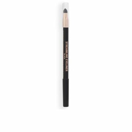 XX Revolution Makeup Revolution- Streamline Waterline- Eyeliner Pencil-Black|Ultra Creamy And Pigmented Texture|Smooth And Buttery Application|Smudge Proof|Built In Smudger For Smokey Looks|1.3Gm