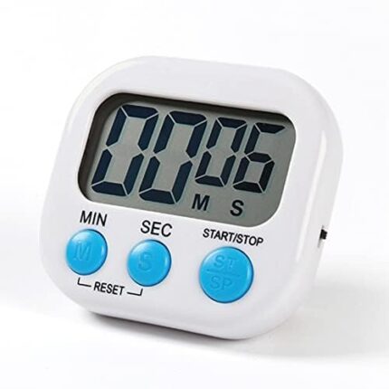 YPTC Digital Kitchen Timer & Stopwatch, Countdown Large Digits, Magnetic Stand, for Cooking | Baking| Loud Alarm | Kids Study Teacher Shower Bathroom Oven Round Back Stand (Multicolor)(Pack of 1)