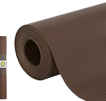 Yellow Weaves Anti-Slip Solid Kitchen Mat For Shelf/Shelf Liners Sheet For Cabinet Drawer/Wardrobe/Fridge/Table (45Cm X 5 Meters Roll, Dark Brown, Polyvinyl Chloride Pvc)