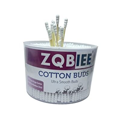 ZQBIEE 500pcs Double Head Cotton Ear & Nose Cleaning Health Care Tools Disposable Bamboo Sticks Soft Beauty Makeup Twisted White Cotton Buds (Pack of 1)
